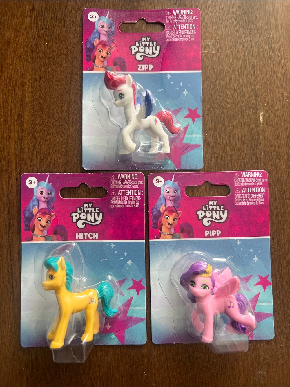 My Little Pony Zipp White, Hitch Yellow & Pipp Pink Mini Figures
